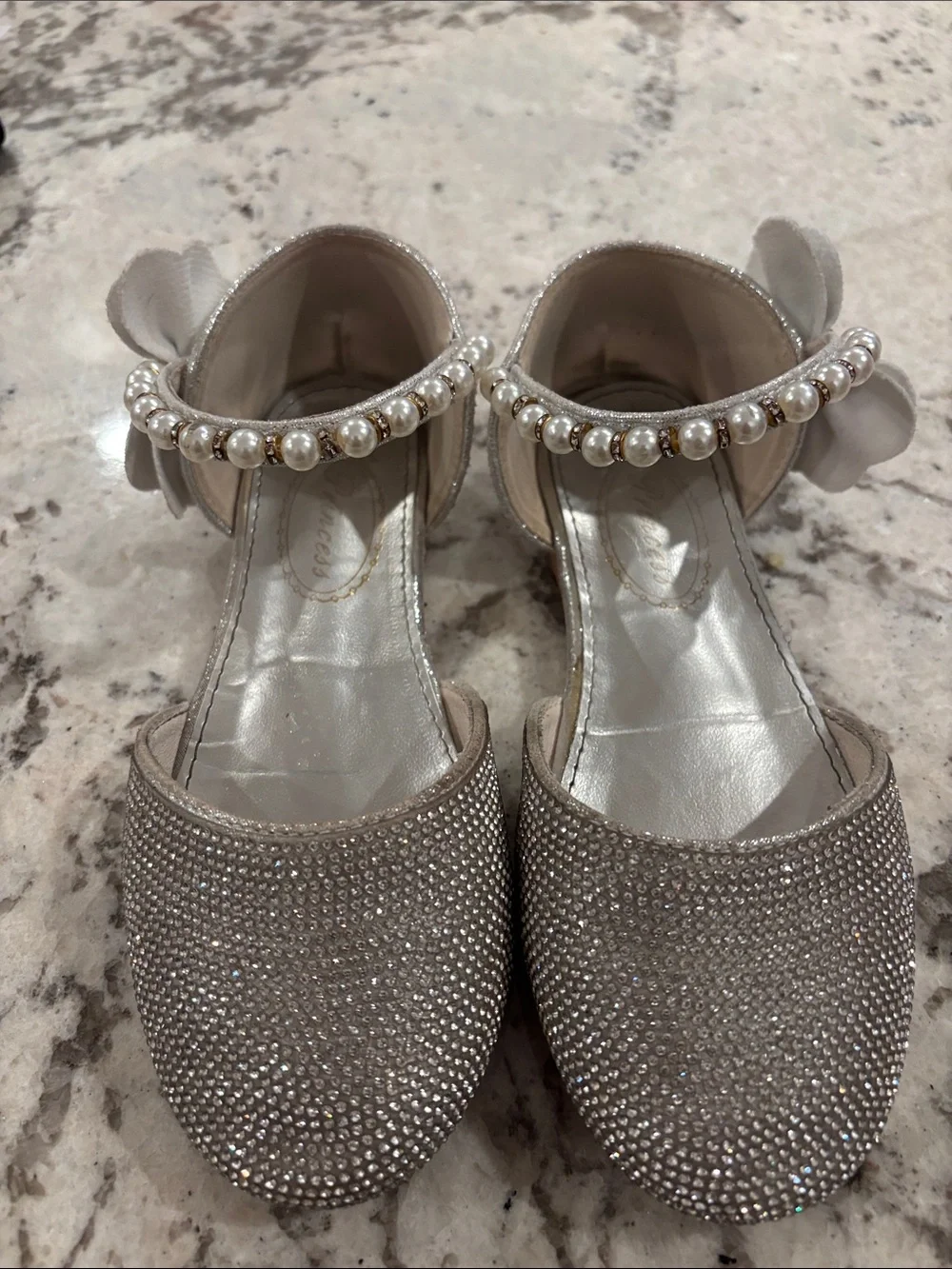 Elegant Silver Pearl-Embellished Kids